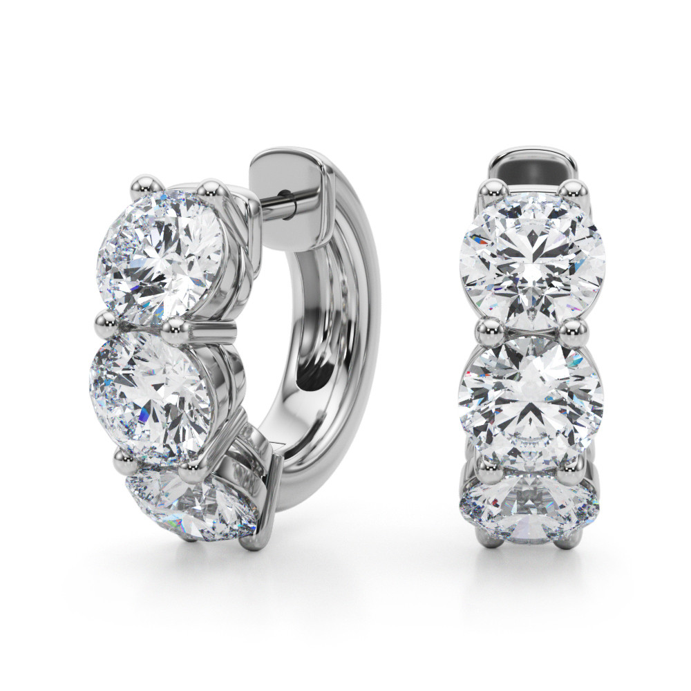 0.96 Ct Lab-Created Round Cut Rory Hoop Diamond Earrings in Silver 925