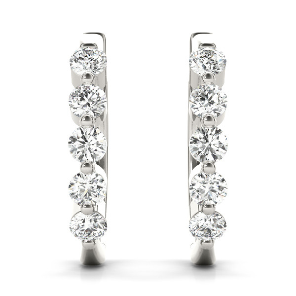 0.25 Ct Lab-Created Round Cut Matilda Hoop Diamond Earrings in Silver 925