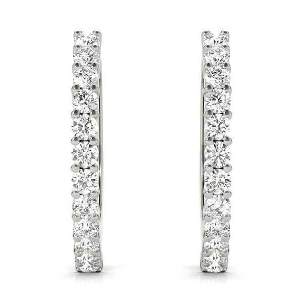 0.24 Ct Lab-Created Round Cut Sienna Hoop Diamond Earrings in Silver 925