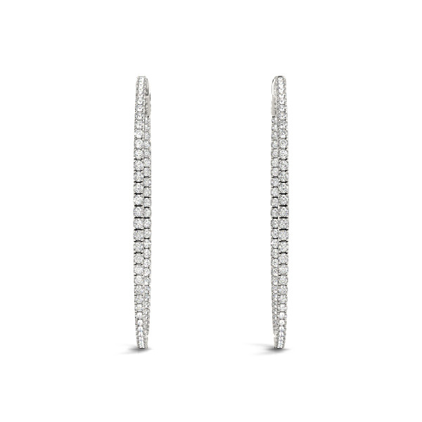 0.4 Ct Lab-Created Round Cut Alice Hoop Diamond Earrings in Silver 925