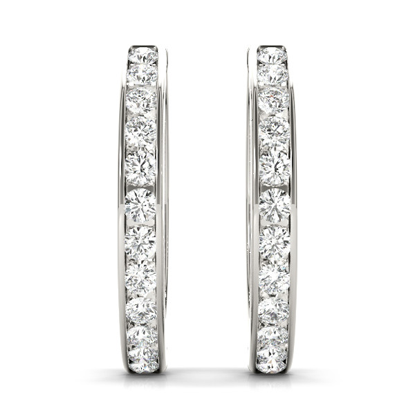 0.24 Ct Lab-Created Round Cut Aimee Hoop Diamond Earrings in Silver 925