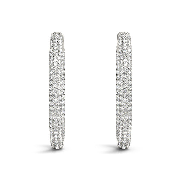 1 Ct Lab-Created Round Cut Zariah Hoop Diamond Earrings in Silver 925