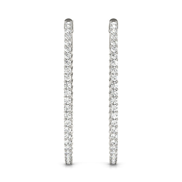 0.76 Ct Lab-Created Round Cut Natalie Hoop Diamond Earrings in Silver 925