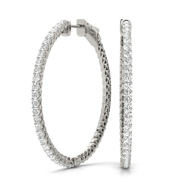 0.26 Ct Lab-Created Round Cut Hazel Hoop Diamond Earrings in Silver 925