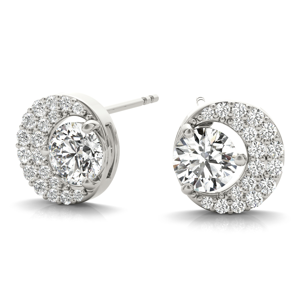 0.46 Ct Lab-Created Round Cut Miley Studs Diamond Earrings in Silver 925