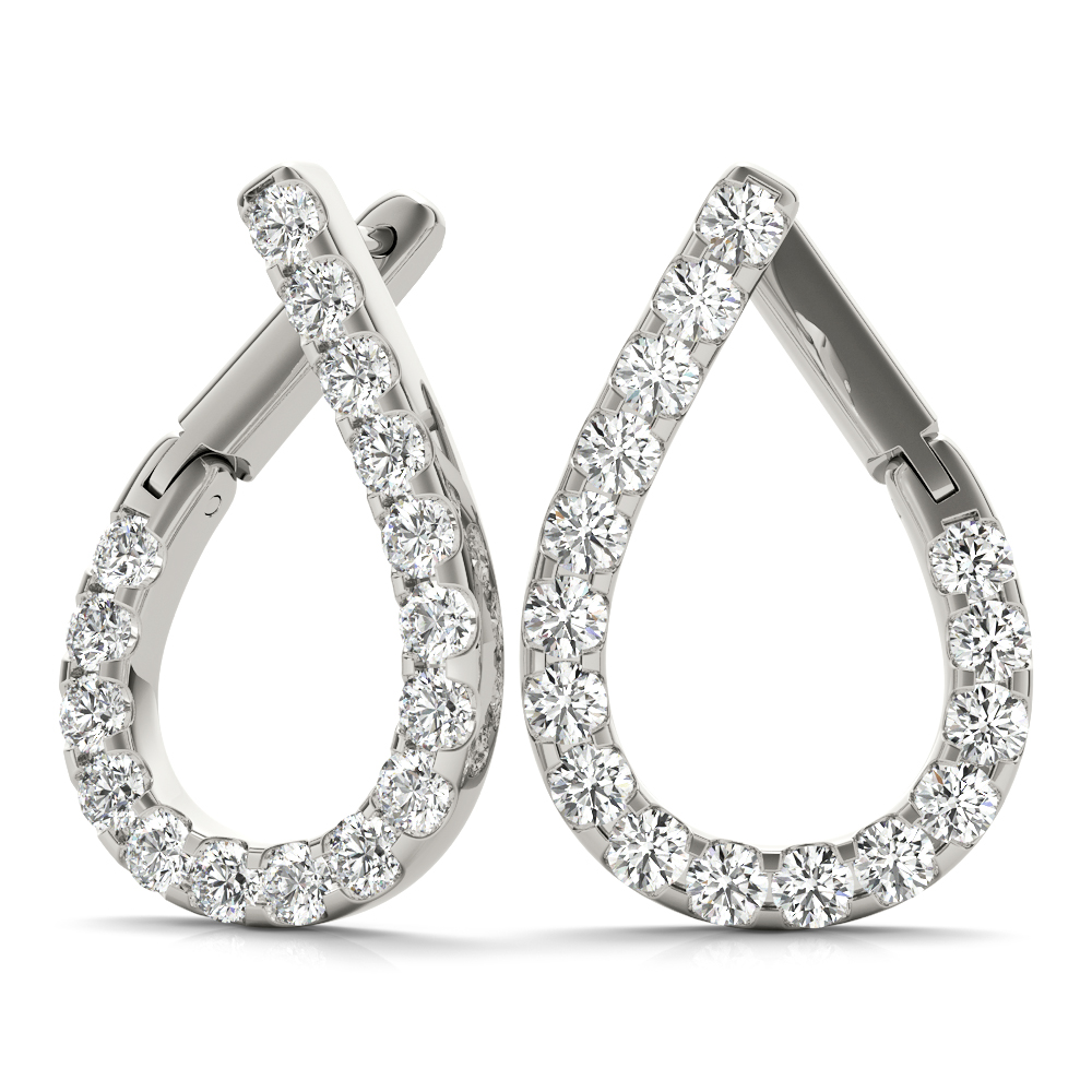 0.64 Ct Natural Aniya  Studs Diamond Earrings in 9K White Gold