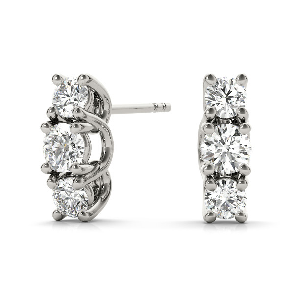 0.5 Ct Natural Round Cut Fruma Diamond Cluster Earrings in Silver 925