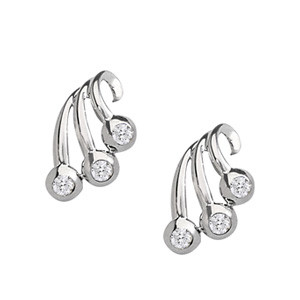 0.6 Ct Natural Round Cut Franka Diamond Cluster Earrings in Silver 925