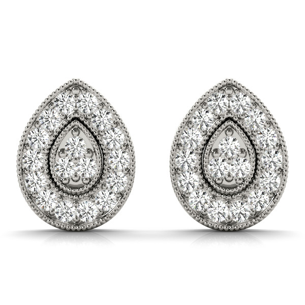 0.25 Ct Natural Round Cut Fari Diamond Cluster Earrings in Silver 925