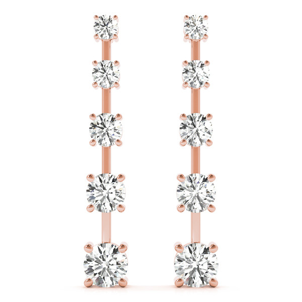 0.12 Ct Natural Round Cut Faika Journey Diamond Earrings in Silver 925