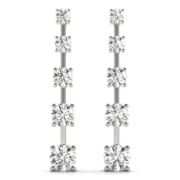 0.12 Ct Natural Round Cut Faika Journey Diamond Earrings in Silver 925