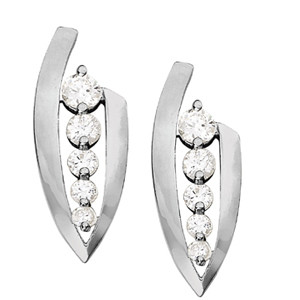 0.12 Ct Natural Round Cut Freia Journey Diamond Earrings in Silver 925