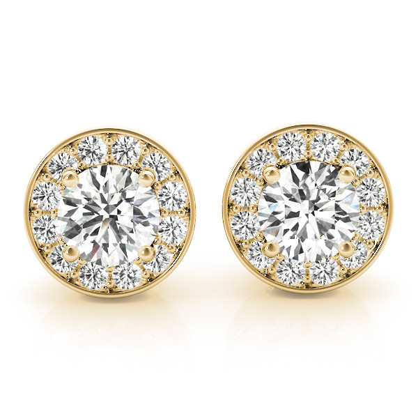 0.12 Ct Natural Round Cut Eliise Halo Diamond Earrings in Silver 925