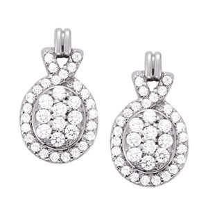 1 Ct Natural Round Cut  Felisia Diamond Cluster Earrings in Silver 925