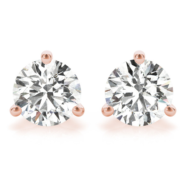 0.1 Ct Natural Diamond Round Cut Elivia Studs Earrings in Silver 925