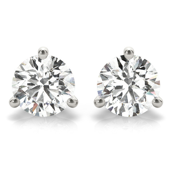 0.1 Ct Natural Diamond Round Cut Elivia Studs Earrings in Silver 925