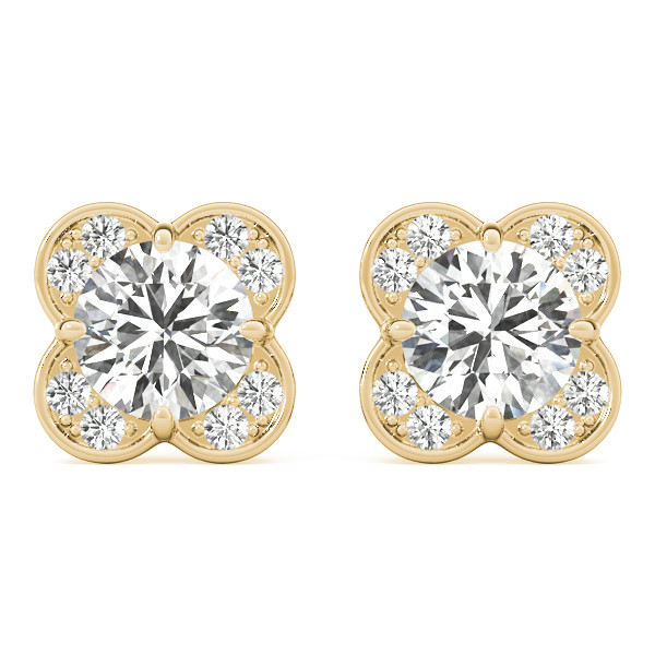 0.25 Ct Natural Round Cut Estere Halo Diamond Earrings in Silver 925