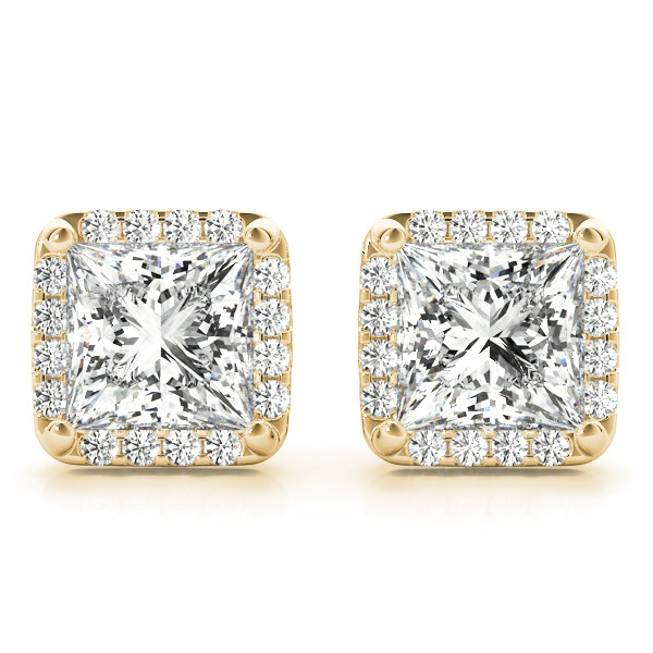 0.25 Ct Natural Cushion Cut Edda Halo Diamond Earrings in Silver 925