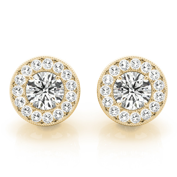 0.25 Ct Natural Round Cut  Evalie Halo Diamond Earrings in Silver 925