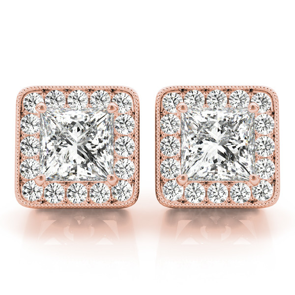 0.5 Ct Natural Cushion Cut  Eteri Diamond Designer Earrings in Silver 925