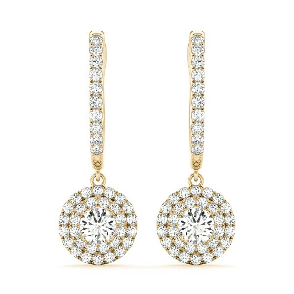 0.25 Ct Natural Diamond Round Cut Eyana Womens Drop Earrings in Silver 925