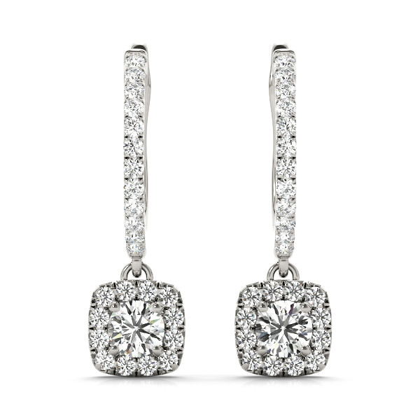 0.1 Ct Natural Round Cut Elianne Halo Diamond Earrings in Silver 925