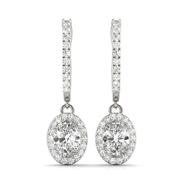 0.25 Ct Natural Diamond Oval Cut Enora Womens Drop Earrings in Silver 925