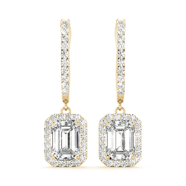 0.25 Ct Natural Diamond Emerald Cut Elliyah Womens Drop Earrings in Silver 925