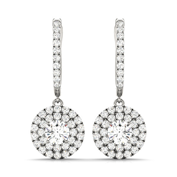 0.12 Ct Natural Diamond Round Cut Enitan Womens Drop Earrings in Silver 925