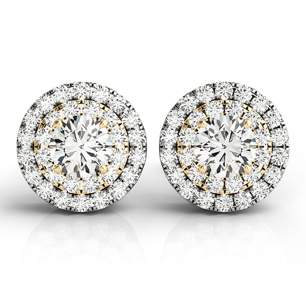 0.12 Ct Natural Round Cut Egle Halo Diamond Earrings in Silver 925