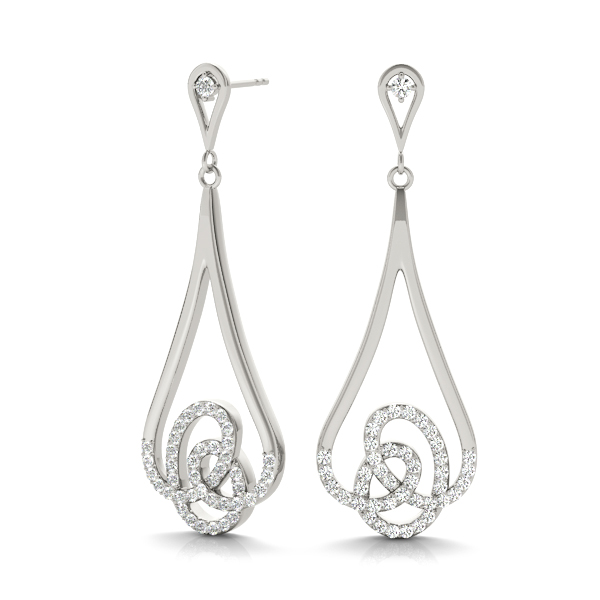 0.68 Ct Lab-Created Round Cut Desmond Designer Diamond Earrings in Silver 925