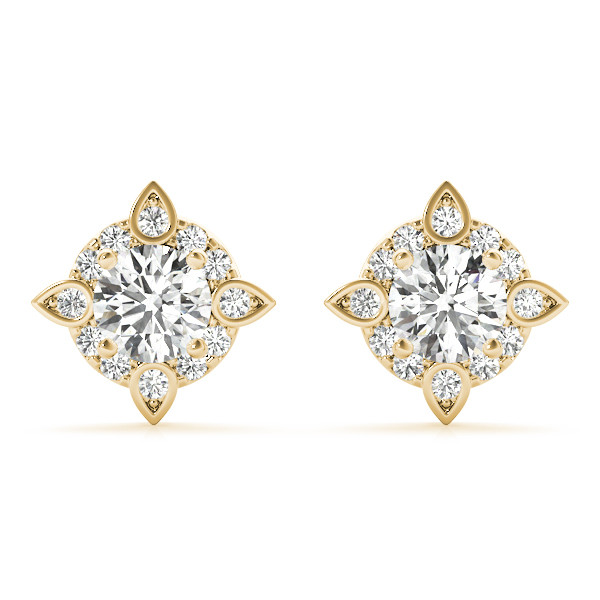 0.25 Ct Natural Round Cut Evora Halo Diamond Earrings in Silver 925