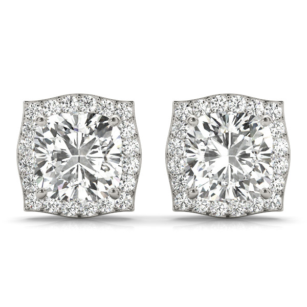 0.35 Ct Natural Round Cut Elda Halo Diamond Earrings in Silver 925