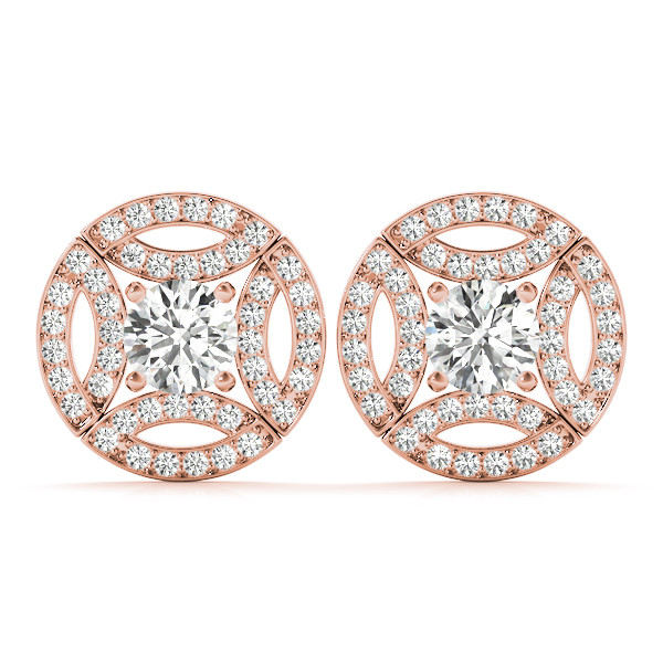 1.44 Ct Natural Round Cut Essi Halo Diamond Earrings in Silver 925