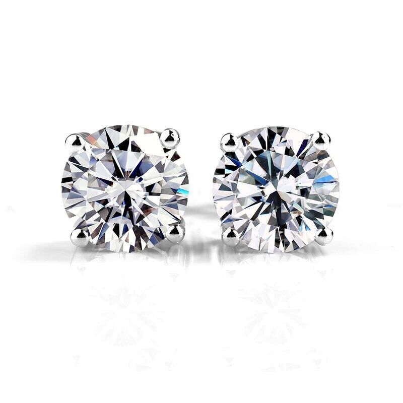 0.33 Ct Lab-Created Round Cut Juniper  Diamond Earrings in 9K White Gold