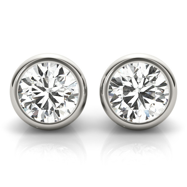 0.1 Ct Natural Diamond Round Cut Esma  Studs Earrings in Silver 925