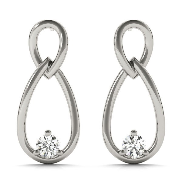 0.14 Ct Natural Round Cut Ellaina Diamond Designer Earrings in Silver 925