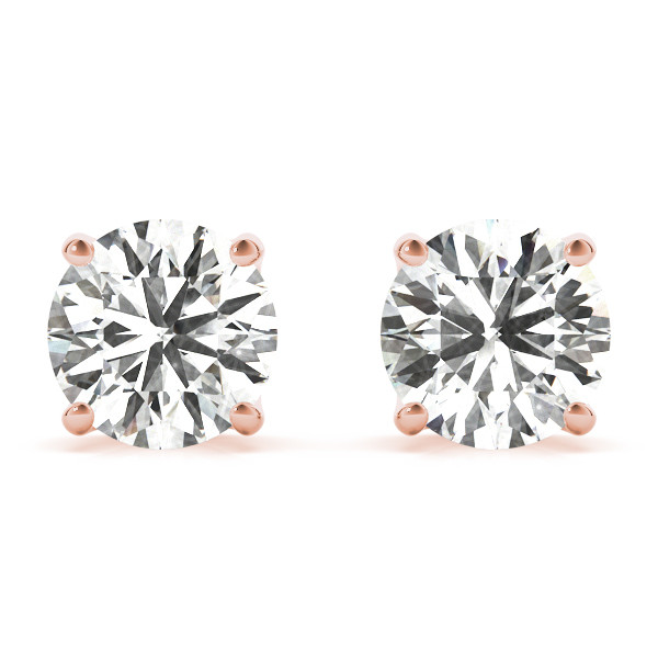 0.1 Ct Natural Diamond Round Cut Emeli Studs Earrings in Silver 925