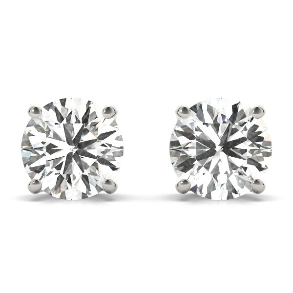 0.1 Ct Natural Diamond Round Cut Emeli Studs Earrings in Silver 925