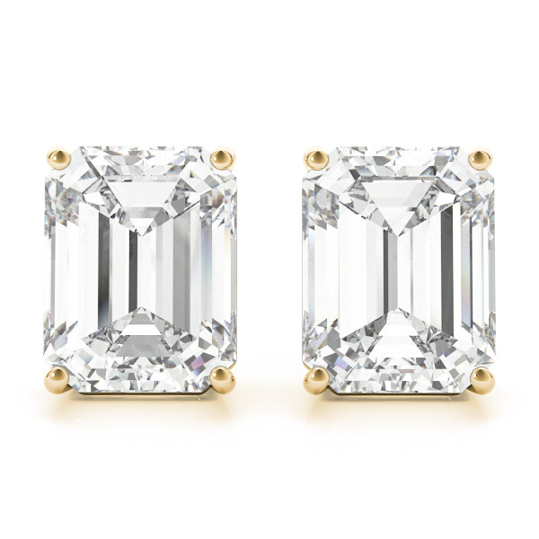 0.35 Ct Natural Diamond Emerald Cut Erina  Studs Earrings in Silver 925