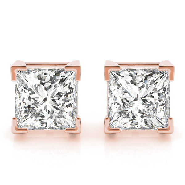 0.2 Ct Natural Diamond Cushion Cut  Elize Studs Earrings in Silver 925