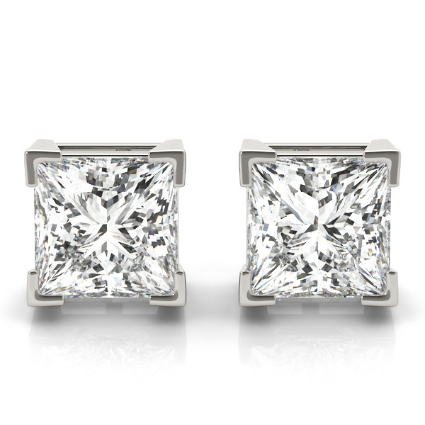 0.2 Ct Natural Diamond Cushion Cut  Elize Studs Earrings in Silver 925