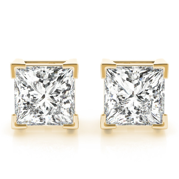 0.2 Ct Natural Diamond Cushion Cut  Elize Studs Earrings in Silver 925