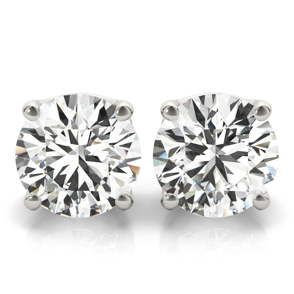 0.1 Ct Natural Diamond Round Cut Emira Studs Earrings in Silver 925