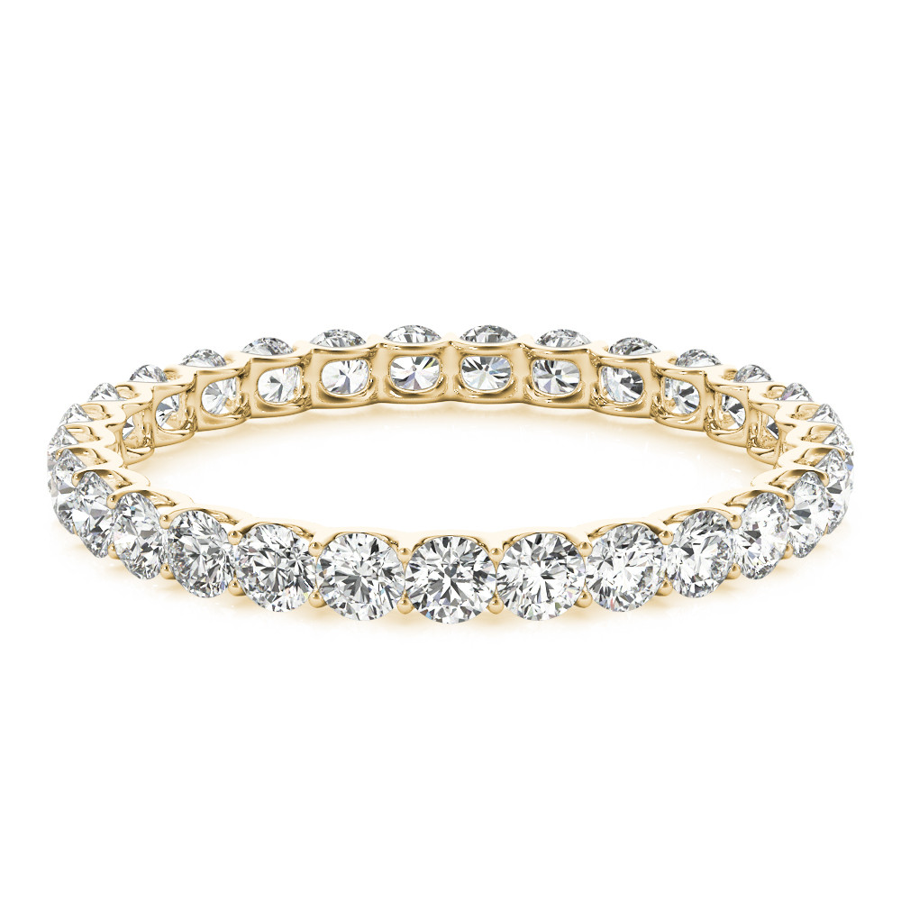 1.15 Ct Natural Round Cut Esmee  Eternity Diamond Rings in 18K White Gold