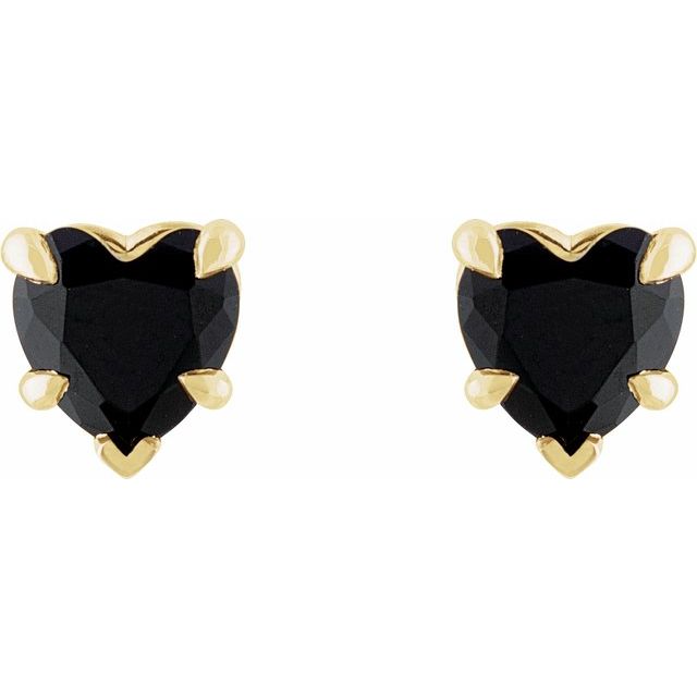 0.6 Ct Black Heart Cut Stajina  Studs Diamond Earrings in Silver 925