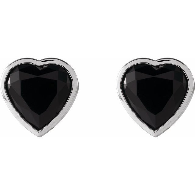 0.6 Ct Black Heart Cut Stefenna  Studs Diamond Earrings in Silver 925