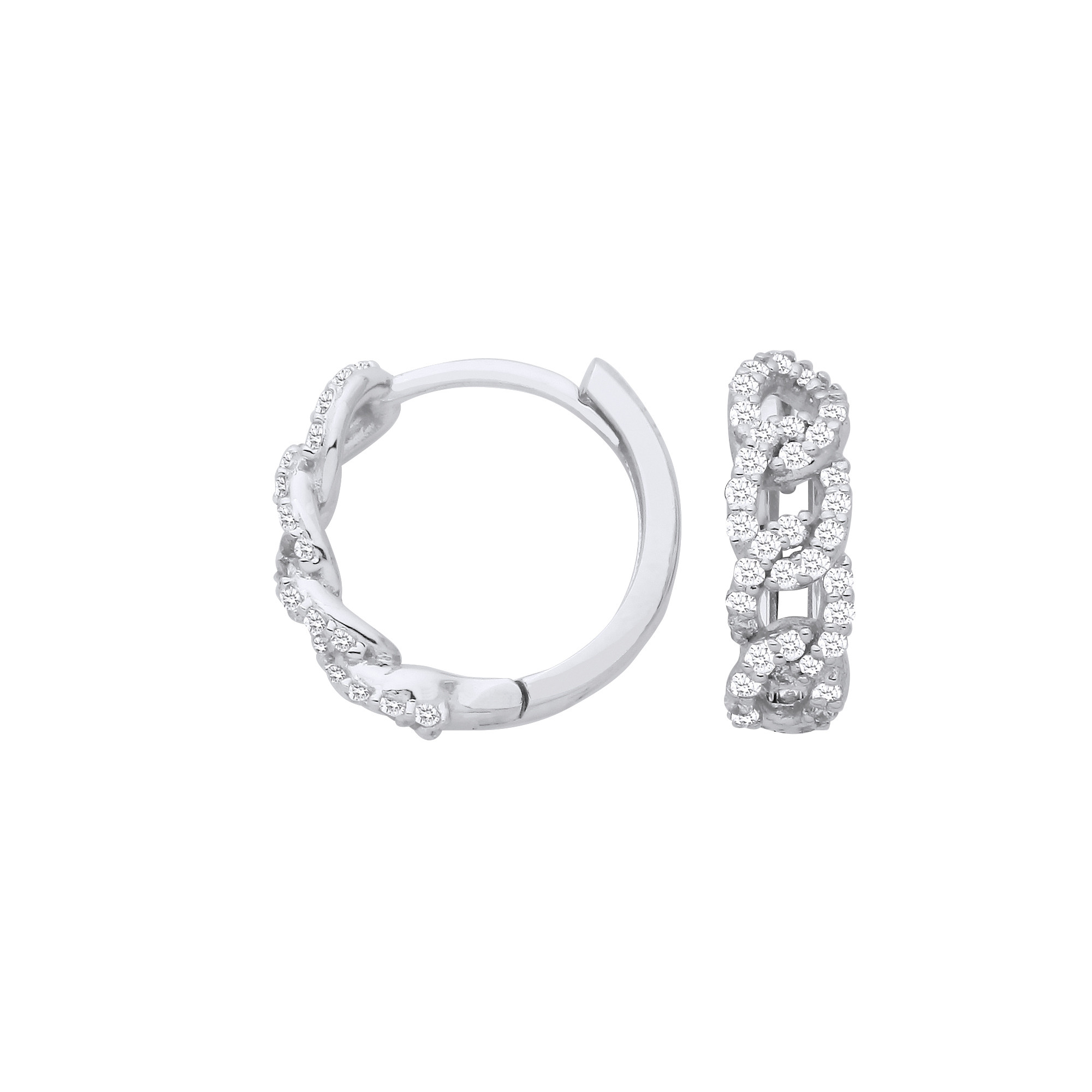 0.28 Ct Natural Round Cut Angel Hoop Diamond Earrings in 9K White Gold