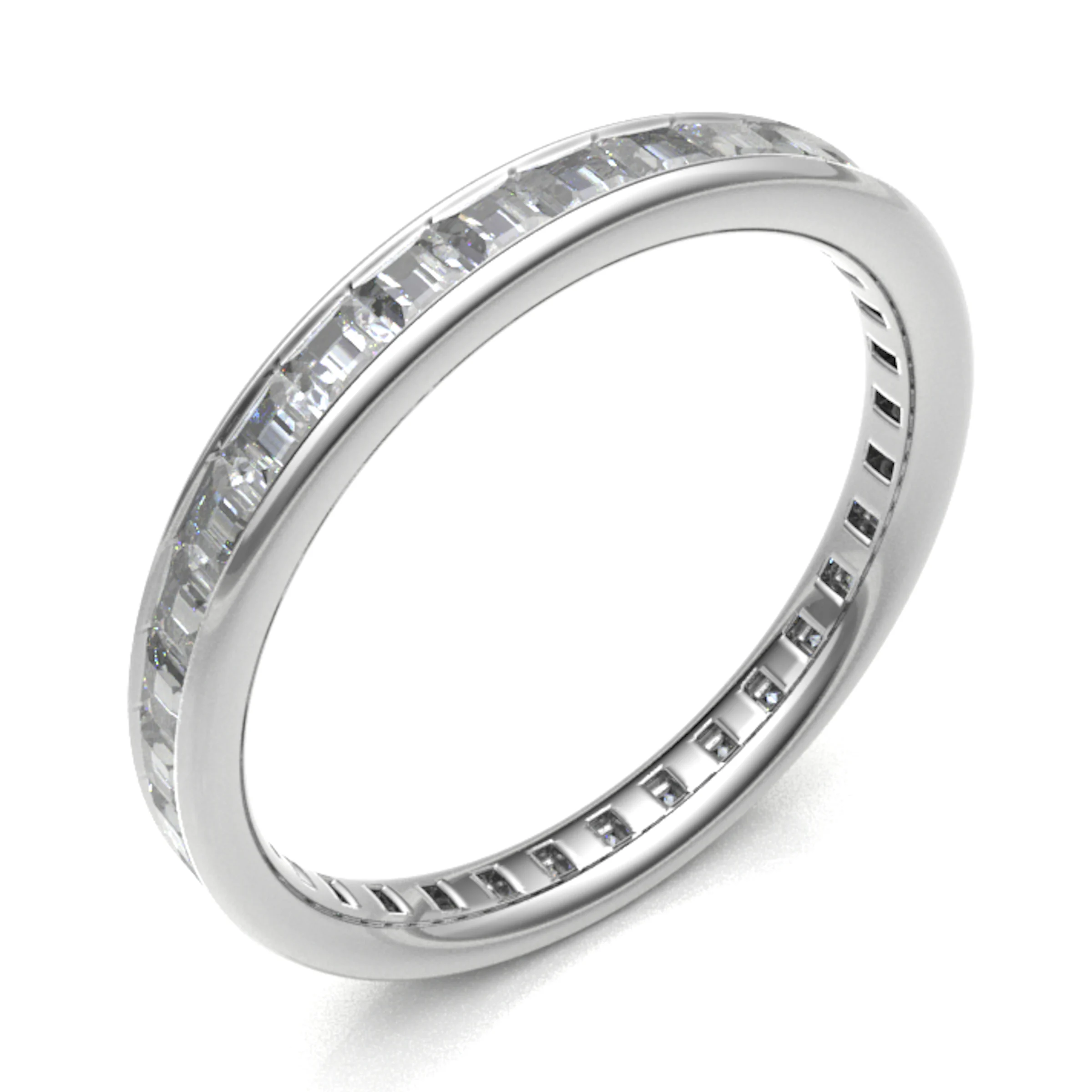 0.6 Ct Lab-Created Princess Cut Eabae  Eternity Diamond Rings in 9K White Gold