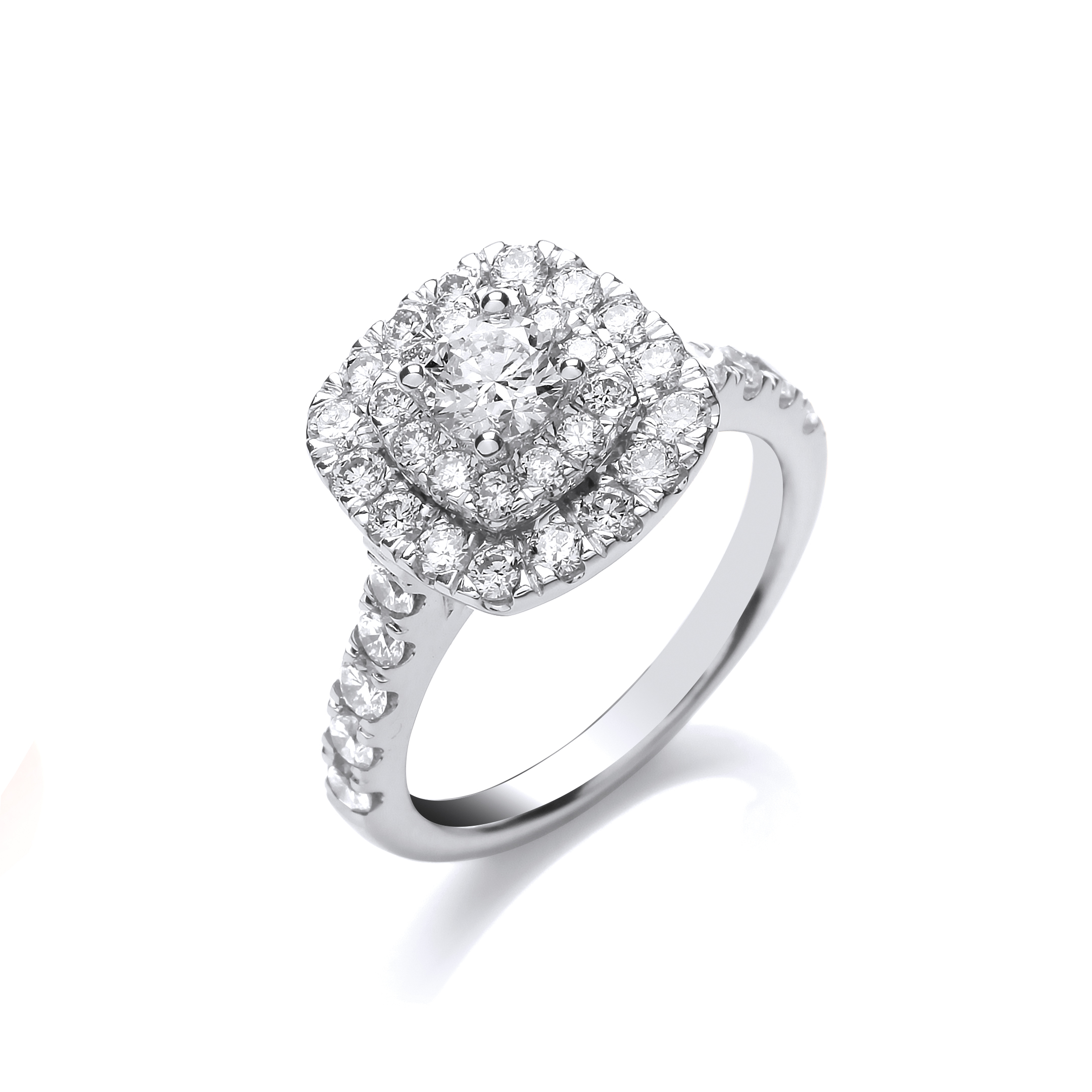 1.5 Ct Natural Round Cut Douce  Promise Diamond Rings in 18K White Gold